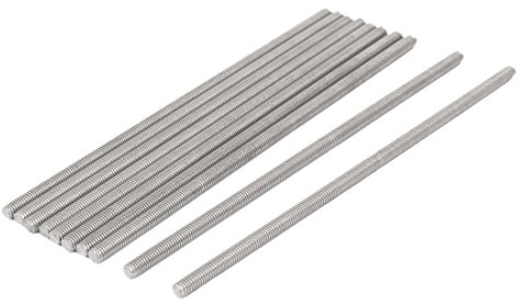 sourcing map 10 Stück Gewindestangen M5x150mm Edelstahl 304 Gewindestift Metrischem Vollgewinde Bar Gewindestäbe für Befestigung CNC-Werkzeugmaschinen 3D-Drucker Industrie Geräte