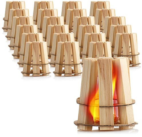 com-four® 24x Anmachholz für Feuerstellen, Grill, Ofen, Smoker - Anzünder aus Holz für Kamin - Anzündholz, Brennholz, Anfeuerholz auch bei Outdoor, Survival, Bushcraft, Camping