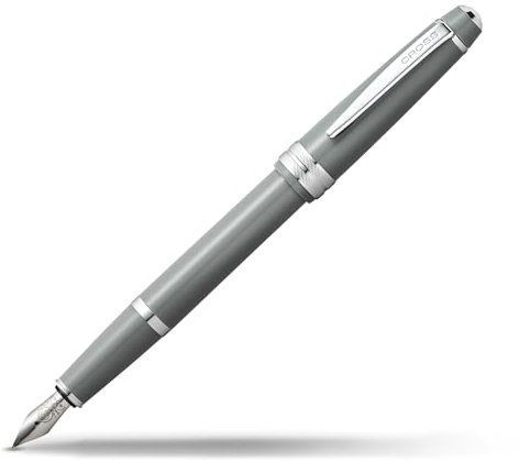 Cross Bailey Light Füllfederhalter (Federstärke M, inkl. Geschenkverpackung) Grau, Mittelgroße Spitze