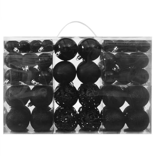vidaXL Weihnachtskugel Set 100-tlg. Christbaumkugel Weihnachtsbaumkugel Weihnachtskugeln Christbaumkugeln Weihnachtsbaumkugeln Deko Schwarz