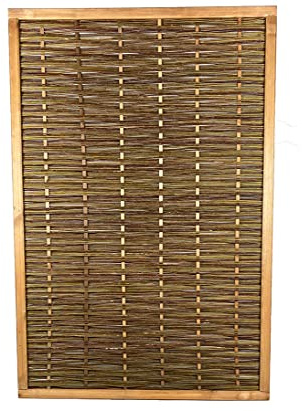 Weidenelement MIA Natur 180x120cm geflochten aus naturbelassener Weide, Holzrahmen gebeizt