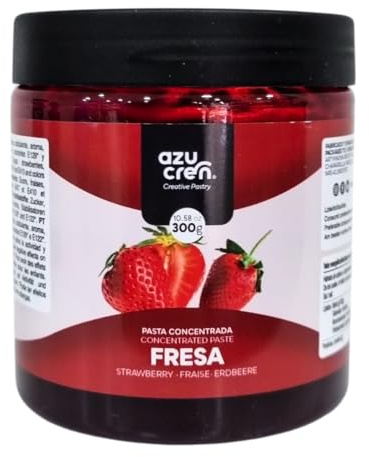 Azucren - Pasta Concentrada de Fresa - Aroma y Sabor a Fresa - Ideal para las Creaciones Reposteras - 300 Gr