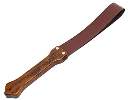 HEPVET Leather Whip Horse Whip Crop Thick Horse Flogger Leather Horse Whip Portable Whip Crop,Brown