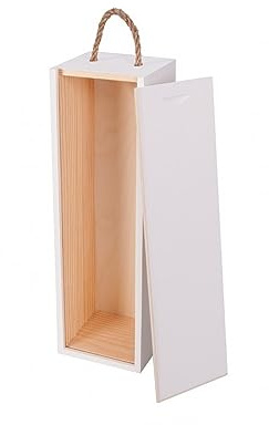 Wooden World - Holz Design Weinbox mit Schnurhalter - Weiß