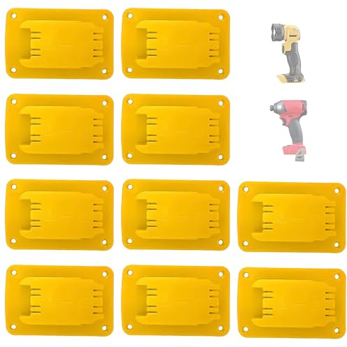 10 Packs Tool Holder Compatible with Dewalt 18V & Milwaukee M18 Tools Wall Mount Storage Rack Drill Tools Fixing Bracket on Wall Bench with Screws