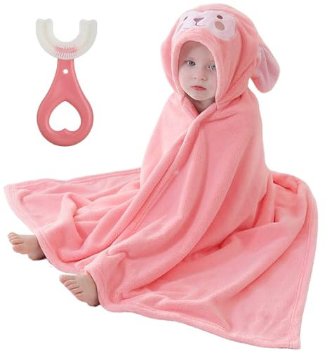 DKDDSSS Asciugamani con Cappuccio per Bambini, Asciugamano da Bagno con Cappuccio Coperta per Bambini, Set Asciugama, Accappatoio Coperta per Ragazzi e Ragazze, 140x70CM