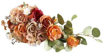 ANMITI Brautstrauß Künstliche Blumen Kaskadierender Blumenstrauß Antrag Beichte Party Kirche Hochzeitsstrauß Wasserfall