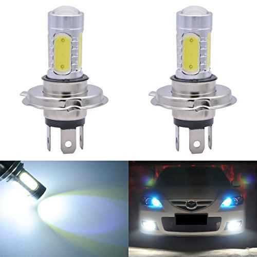 Lot de 2 ampoules à LED COB 9005 HB3 H10 9145 9140 blanches 6000K de 12 V, 7,5 W, 1600 Lumens en aluminium pour phares anti-brouillard, DRL et Clignotants