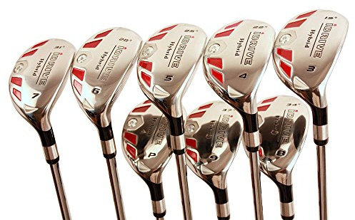 Petite Senior golfklubbor alla damer iDrive Hybrids komplett set inkluderar: #3, 4, 5, 6, 7, 8, 9, PW. Lady L Flex högerhänt nya räddningsverktygsklubbar. (Liten och liten - 10 tum till 14 tum) 55 år gammal