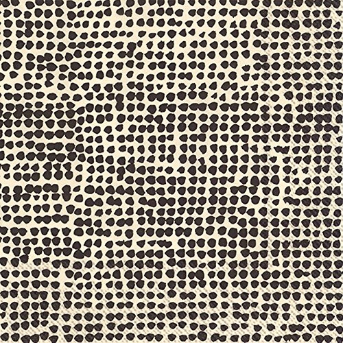 IHR Ideal Home Range Party Napkins Marimekko Disposable 3-Ply Paper Lunch Napkin Pack, 6.5 x 6.5, Orkanen Linen/Black, 20-Count