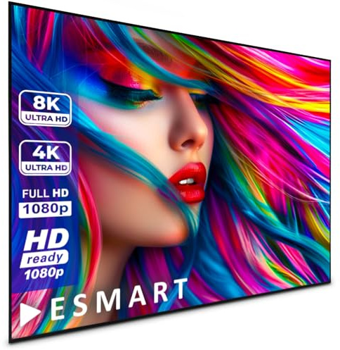 ESMART Expert UKD Rahmenleinwand, Gesamtbreite 268 cm, Tuch: Grau | Bildfläche 266 × 149 cm, Format 16:9, graues Kontrasttuch für Räume mit Umgebungslicht, dauerhaft gespannt