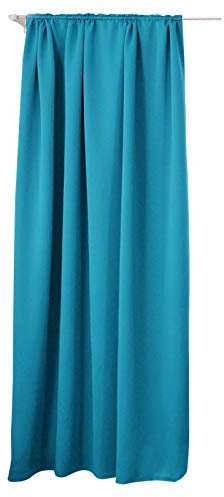 Laneetal Thermovorhang, Verdunklungsvorhang für Wohnzimmer Schlafzimmer, Blickdicht, mit Kräuselband für Schiene, 250g/m² Schwere Wärmeisolierende, 140 x 245 cm, Türkis
