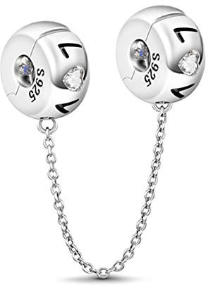 GNOCE Sicherheitskette 925 Sterling Silber Meine Liebe Charm Anhänger mit Liebe Graviert Schmuck für alle Armbänder Geschenke Bijouterie für Damen Mädchen
