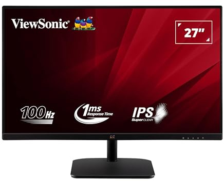 ViewSonic VA2732-H 27-inch Full HD IPS Monitor with Frameless Design, VGA, HDMI, Eye Care for Work and Study at Home, Black