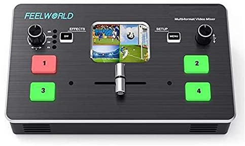 FEELWORLD L1 Table de mixage vidéo Multi-Format Écran TFT 2, 4 entrées HDMI, Diffusion en Direct, contrôle à Distance par PC/Samrt