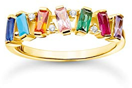 THOMAS SABO Damen Ring weiße Steine Silber 925 Sterlingsilber TR2346-051-14