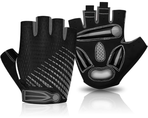 BTNEEU Fingerlose Fahrradhandschuhe mit Gel Halbfinger Radsport Handschuhe für Damen und Herren, Atmungsaktiv Rutschfestes Rennrad Handschuhe Männer für Mountainbike Training Fitness Sport
