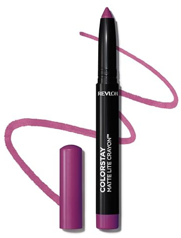 Revlon ColorStay Matte Lite Crayon Rossetto con Temperino Incorporato, a Prova di Sbavature, Resistente all'Acqua e Non Secca le Labbra, 005 Sky High, 1.4g