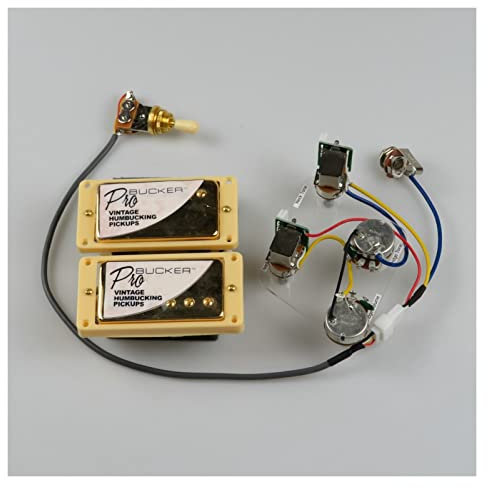 KESHUO E-Gitarren- Pickups Humbucker-Alnico-Gitarren- Pickups Guitar- Verkabelung Für Gibson-Gitarre Humbucker-Set (Color : Golden YE Frame)