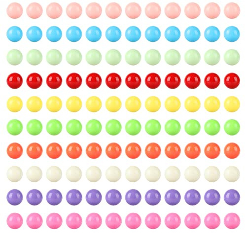 Ailebens 12 mm Spiel-Ersatz-Marmor-Kugeln, 120 Stück, einfarbige Acrylkugeln für chinesische Dame, Brettspiel, Regenbogen-Perlenspiel, Farbsortierspielzeug, Marmorspiele (10 Farben)