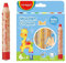 Keyroad JUMBO 3 in 1 Holz Wachskreiden/Aquarell- Wachsmalstifte Wasserlöslich-6 Stück plus ein Spitzer/Buntstifte für Kinder Junge Erwachsene/Kindersicher Ungiftig,KR972328,Mehrfarbig