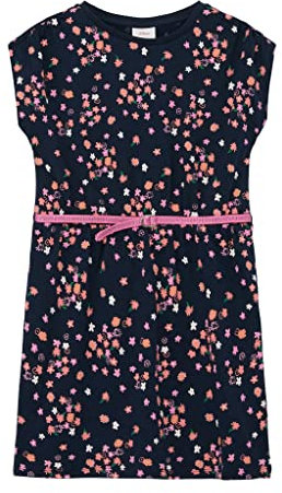 s.Oliver Junior Girl's 2127441 Kleid mit Stoffgürtel, blau 59A4, 104
