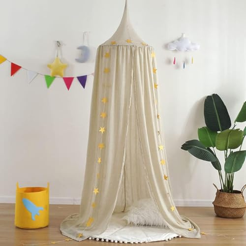 Baldachin Baumwolle Betthimmel Hängende Moskitonetz Prinzessin Himmelbett Bettvorhang Spielzelte Dekoration für Schlafzimmer Ankleidezimmer Spiel Lesen