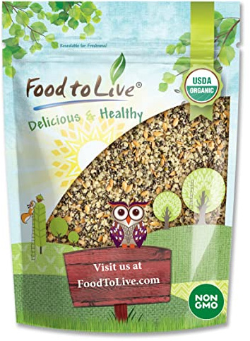 Food to Live Organic Chia, Flax, and Hemp Seeds Mix, 12 Ounces – A Non-GMO Blend of Hemp Hearts, Whole Black Chia and Golden Flax Seeds, Vegan, Kosher, Bulk. Great for Smoothies, Shakes and Salads