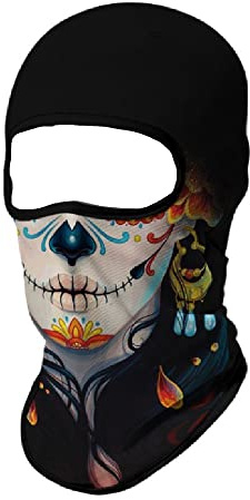 Face Mask Balaclava Hood Sugar Skull Muertos Calavera Day of The Dead Rainbwo Biker Ski Paintball Sports Outdoors Helmet Liner Multicolored