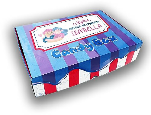 Miglior Amica del Mondo Candy Box Ape Ice Scatola da 1kg Di Caramelle Gommose Frizzanti Zuccherate Personalizzata Scegli 6 Gusti Idea Regalo Natale Epifania Befana Compleanno Amicizia Best Friend