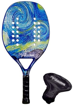 Racchetta da Beach Tennis, Faccia in Grana in Fibra di Carbonio, Nucleo in Schiuma EVA Racchetta da Beach Tennis con Borsa for il Trasporto, Racchetta da Beach Tennis Leggera, Attrezzatura Sportiva da