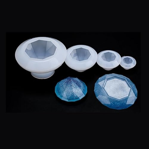 zalati Moldes de silicona, 4 moldes de resina para manualidades, 4 tamaños, diamante