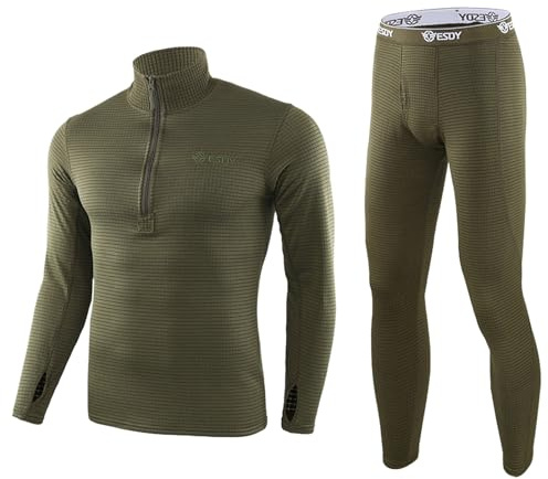KONG JIMFAN Thermounterwäsche Herren Weihnachten Familien Outfit Kompression Shirt Herren Sporthose Kurz Herren Fahrrad Unterhosen Herren Hose Winter Herren Sport Shirts Für Herren(Grün,M)