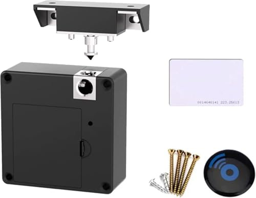 Candeon Electronic Cabinet Lock Kit, DIY RFID Lock Hidden Cabinet Lock Drawer Lock Punch Free Smart Induction Cabinet Lock for Wooden Drawer Cupboard Closets Locker