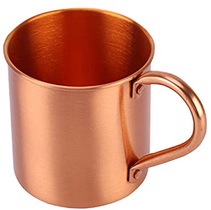 kesurpae 450 ML Kupferbecher Tasse Bier Für Moscow Mule Milch Wasser Tassen Kaffee Bar Fester Wein Glatt Ohne Innenfutter, Reines Kupfer