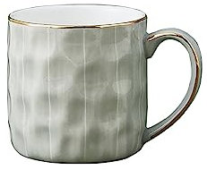 PWSHZ Trinkgläser Kaffeebecher-Set, Keramikbecher, Herren- und Damenbecher mit Henkel for Kaffee, Tee, Milch, Kakao, Müsli als Stil for jede Küche Kaffeetassen (Color : Green, Size : A)