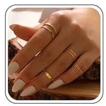 Inateannal Boho Stackable Knuckle Rings Gold Midi Finger Rings Stacking Rings Set Knuckle Joint Finger Ring Vintage Midi Rings for Women and Girls