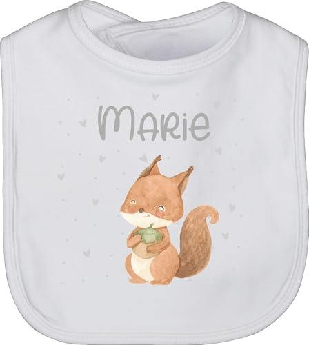 Geschenk mit Namen personalisiert by Shirtracer - Baby Lätzchen - Tiere - Eichhörnchen Eichhorn Squirrel