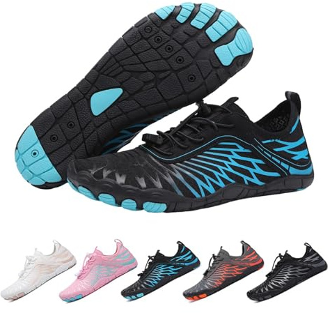 YuchiFa Chaussures de randonnée Pieds Nus pour Femmes, Chaussures de randonnée Pieds Nus pour Hommes, Chaussures d'eau Respirantes et antidérapantes pour la (Bleu,45)