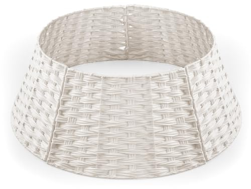 Bomclap Weihnachtsbaumrock, Künstliche Rattan Weihnachtsbaumständer Hülle | Runde Weihnachtsbaumkorb für Weihnachtsbäume Dekoration, 70x50x26cm,
