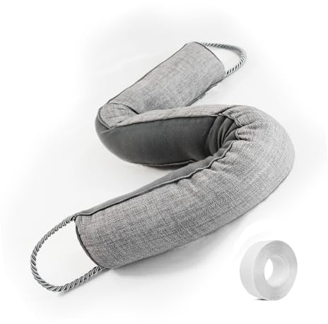 Heavy Duty Door Draft Stopper-Weighted Door Bottom Weather Stripping Noise Blocker (Grey, 32 inch)