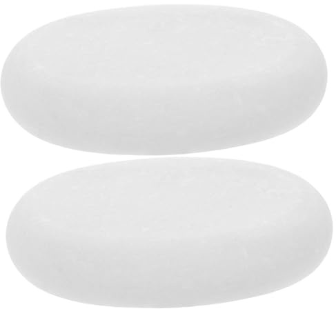 FRCOLOR Piedras de Masaje de Mármol Blanco Compresa Caliente y Fría Masaje Juego de 2 y Diseño Elegante para Spa y Hogar para Hombres y Mujeres