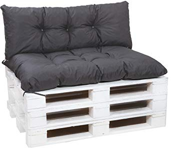 Setgarden® Palettenkissen-Set, Kissen für Gartenmöbel aus Paletten, Outdoor Rücken und Sitzkissen, Gartensitzkissen viele Farben und Größen (Anthrazit, Set 120x60 sitzkissen + 120x60 rückenkissen)