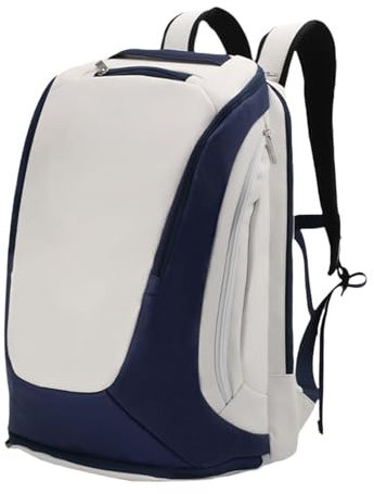 Ronyme Badminton-Rucksack, große Schlägertasche, Sporttasche mit Reißverschluss, Schläger-Tragetasche, Tennisschlägertasche, Tennis-Rucksack für die Reise, Weiß Blau