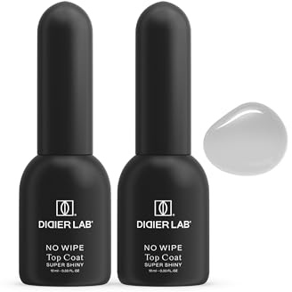 DIDIER LAB - Gel Top Coat Senza Dispersione Super Shiny - Nuova Formula Senza HEMA e TPO - Ultra Resistente e Brillante - Lucido Unghie Gel Finale Perfetto per una Manicure Lunga Durata - 2x10ml