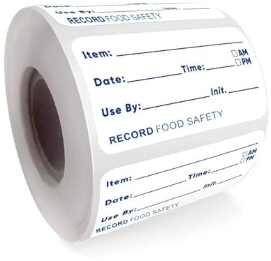 XFUYI 500 Piezas Etiquetas de Alimentos solubles Pegatinas de Alimentos solubles Almacenamiento de Seguridad de Alimentos o contenedores de plástico de Metal de Vidrio Hoja de Cobre