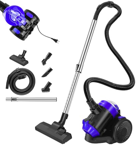 Staubsauger Beutellos, Leistungsstark Staubsauger mit Kabel Staubsauger Starke Saugleistung, Staubsauger Beutellos Tierhaare Bodenstaubsauger Ohne Beutel, Große 1.5L Staubbehälter, HEPA-Filter