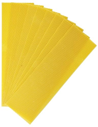 APICOLTURA.COM Naturreine Bienenwachs Mittelwände für Dadant Honigraum 1 kg – Vorgeprägte Wachswaben für Draht-Rähmchen ca. 40x12,5 cm