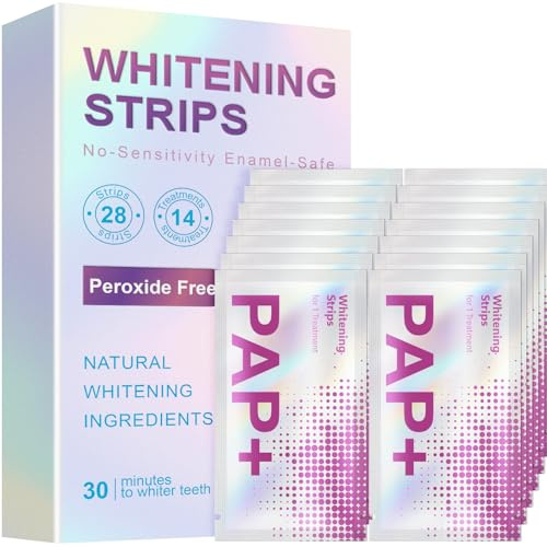 Teeth Whitening Strip - Whitening Strips for Sensitive People, Fast Remove Smoking, Coffee, Wine Stains, Teeth Brightening Kit Pack of 28 Non-Slip Strips