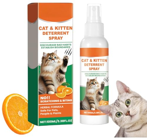 Cat Repellent Spray,Anti Scratch Cat Spray,Cat Deterrent Spray Indoor & Outdoor,Anti Scratch Cat Spray for Furniture Floor Sofa Protection,Safe No-Stain Formula to Protect Furniture,Plants,Carpet